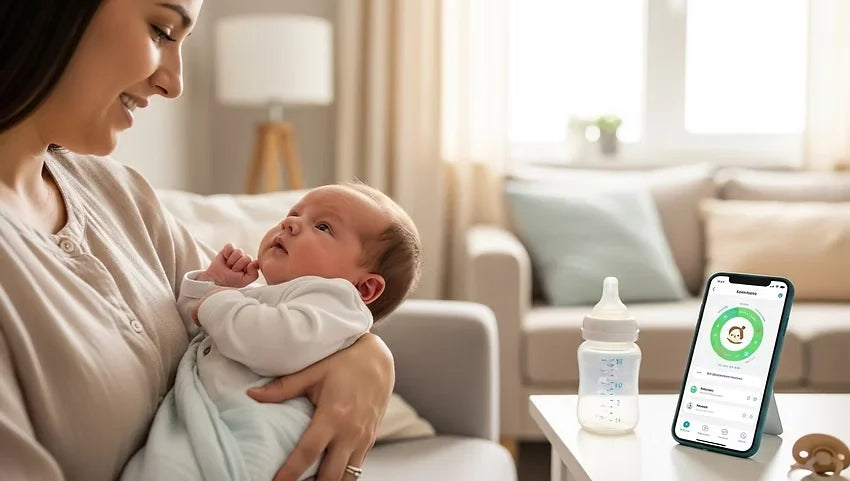 Newborn baby being cared for during the first week at home.