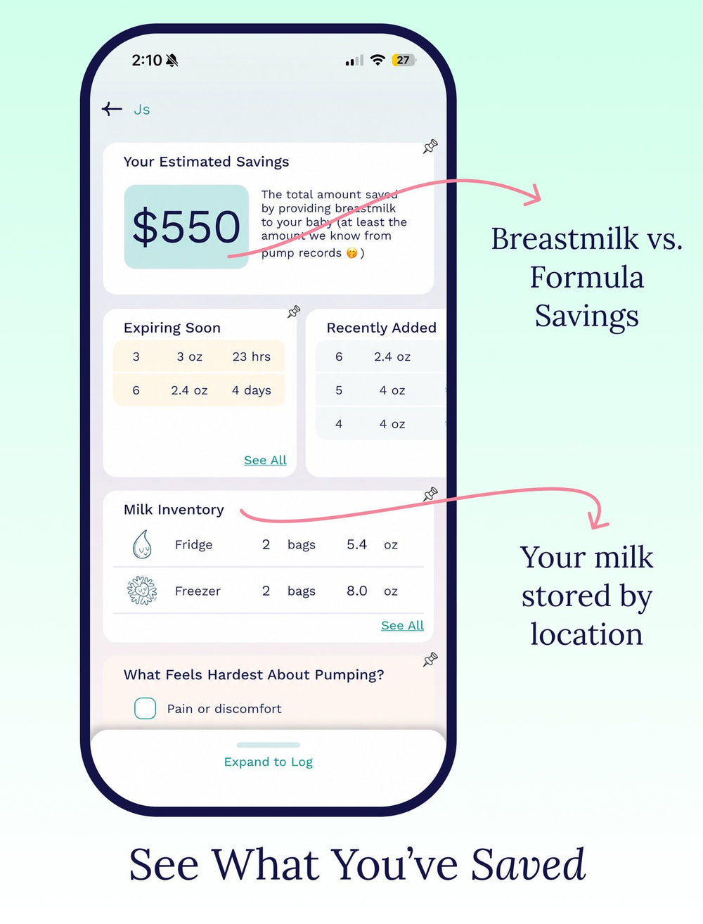Cubtale estimate of money saved by feeding breast milk instead of formula
