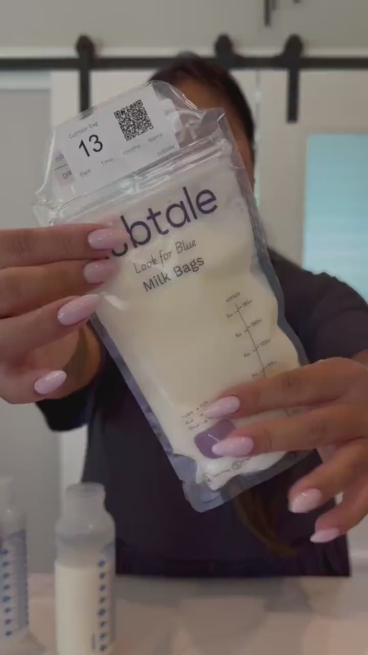 How to use Cubtale numbered breast milk labels and the app to track a freezer stash